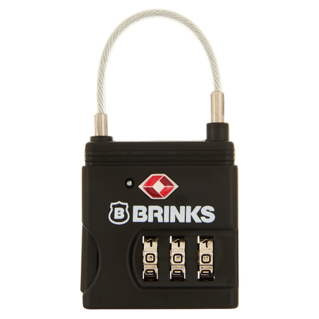 BRINKS Combination Padlock, Zinc, TSA Approved, 25mm, Resettable 175-25105